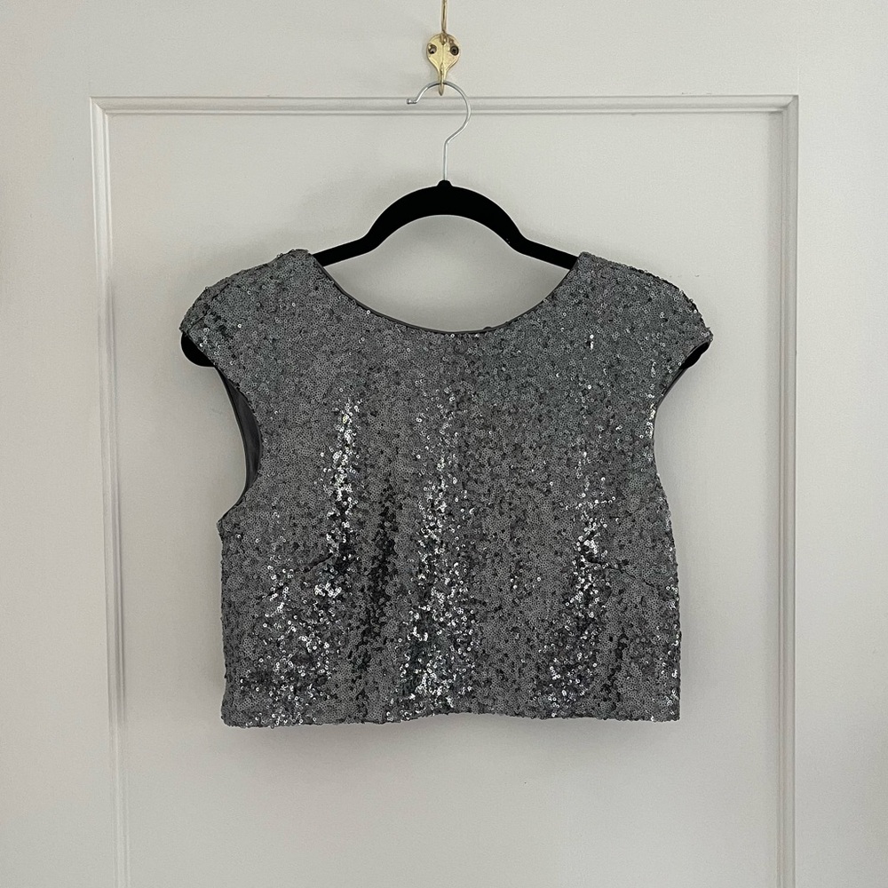 BHLDN Jenny Yoo Sequin Crop Top